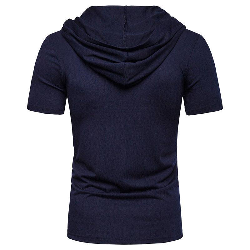 Hooded T Shirt Men 2019 New Short Sleeve Streetwear O Neck Mens tshirts Summer Casual Slim Fit Hoody Tee Shirt Homme Top Tees