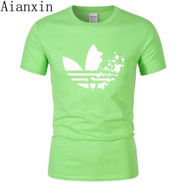 print tracksuit t shirts male muscle fitness T-shirt trends in 2019 cotton brand tops clothes for men bodybuilding Tees - Huzhop04