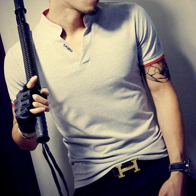 2019 Summer Fashion Men's T Shirt Casual Patchwork Short Sleeve Men T-Shirt Mens Clothing Casual Slim Fit Hip - Hop Top Tees 5XL - Huzhop04