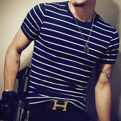 2019 Summer Fashion Men's T Shirt Casual Patchwork Short Sleeve Men T-Shirt Mens Clothing Casual Slim Fit Hip - Hop Top Tees 5XL - Huzhop04