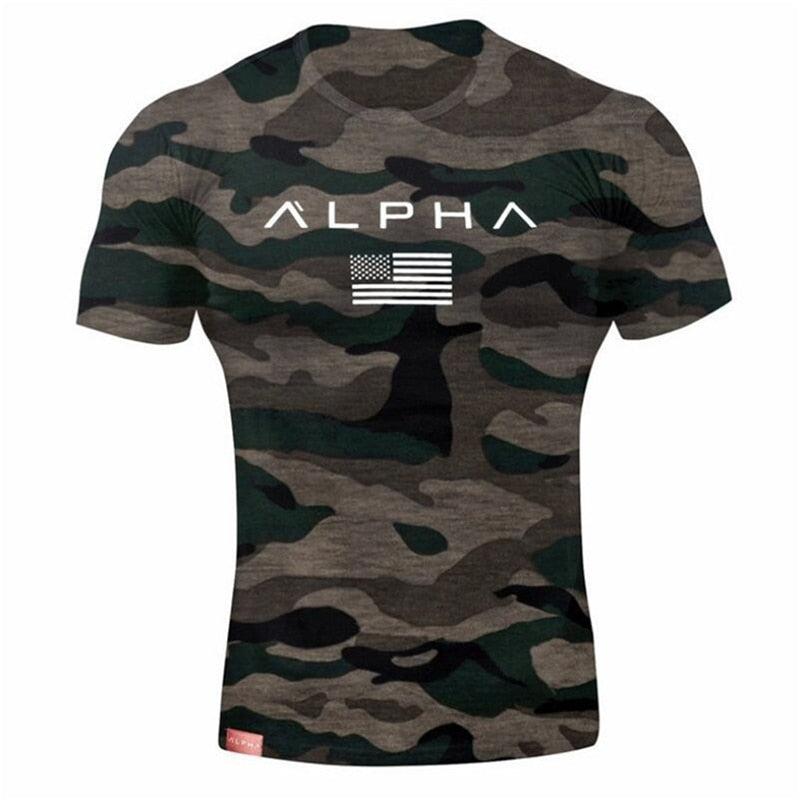 2025 Mens Military Army T Shirt Men Star Loose Cotton T-shirt O - neck Alpha America Size Short Sleeve Tshirts - X72 - Huzhop04