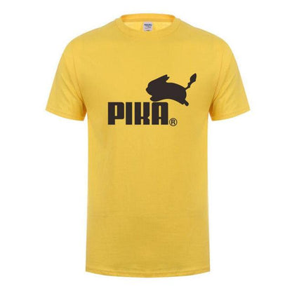 New Fashion Print Pokemon T Shirt Anime Pika Men T-Shirts Pikachu T Shirt Cotton Short Sleeve Tees Tops Camisetas Hombre