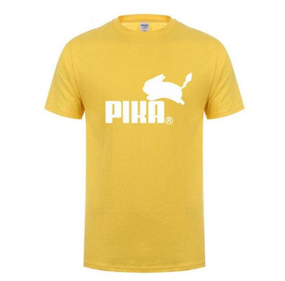New Fashion Print Pokemon T Shirt Anime Pika Men T-Shirts Pikachu T Shirt Cotton Short Sleeve Tees Tops Camisetas Hombre
