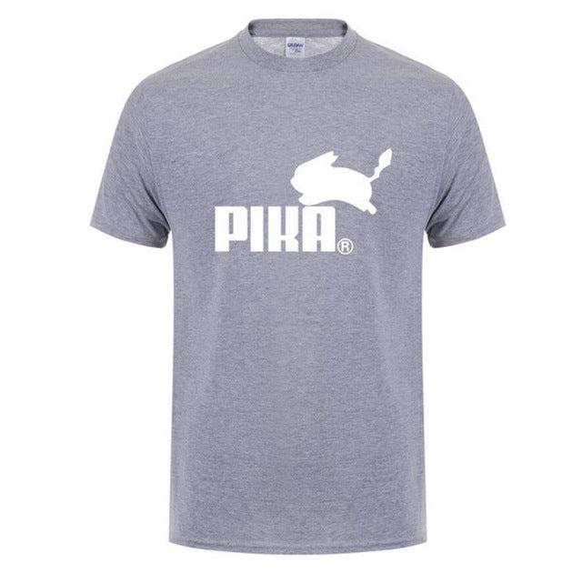 New Fashion Print Pokemon T Shirt Anime Pika Men T-Shirts Pikachu T Shirt Cotton Short Sleeve Tees Tops Camisetas Hombre