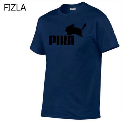 T Shirt fashion Lovely Pokemon t Shirt Anime Pika Men T-Shirts Pikachu Boy O-neck Cotton Short Sleeve Plus Size Boy clothing