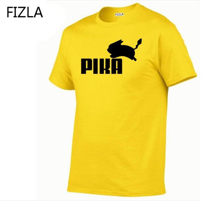 T Shirt fashion Lovely Pokemon t Shirt Anime Pika Men T-Shirts Pikachu Boy O-neck Cotton Short Sleeve Plus Size Boy clothing