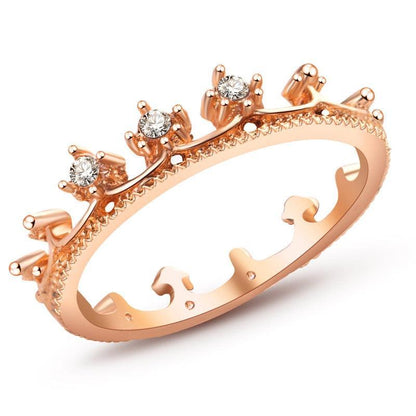 Authentic White Gold Color My Princess Queen Crown Ring Design Wedding Rings For Women Jewelry nz290 - Huzhop04