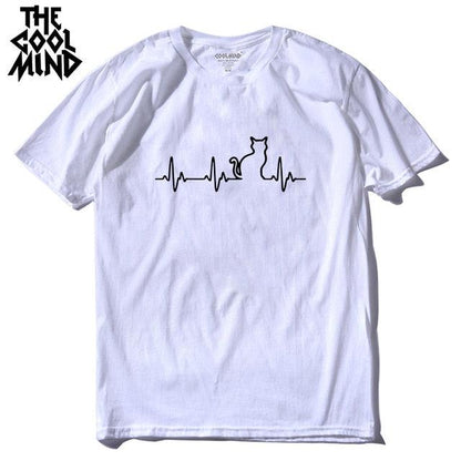 COOLMIND 100% cotton cool summer loose men T shirt casual short sleeve cat print men tshirt male summer t-shirt tops tee shirts - Huzhop04