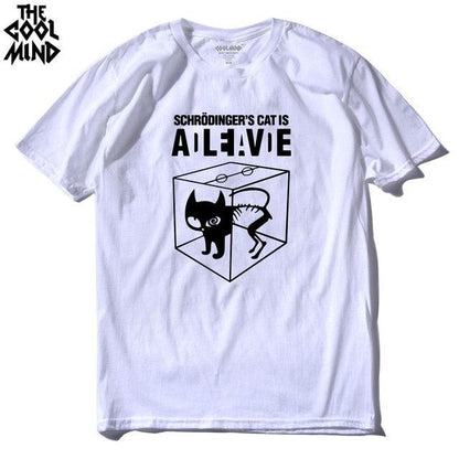 COOLMIND 100% cotton cool summer loose men T shirt casual short sleeve cat print men tshirt male summer t-shirt tops tee shirts - Huzhop04