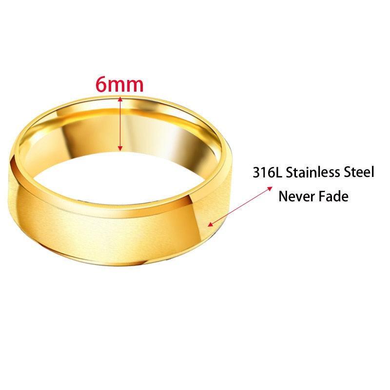 Fashion Simple Matt 316L Stainless Steel Rings for Women 2018 jewelry wholesale Party Gift Dropshopping - Huzhop04