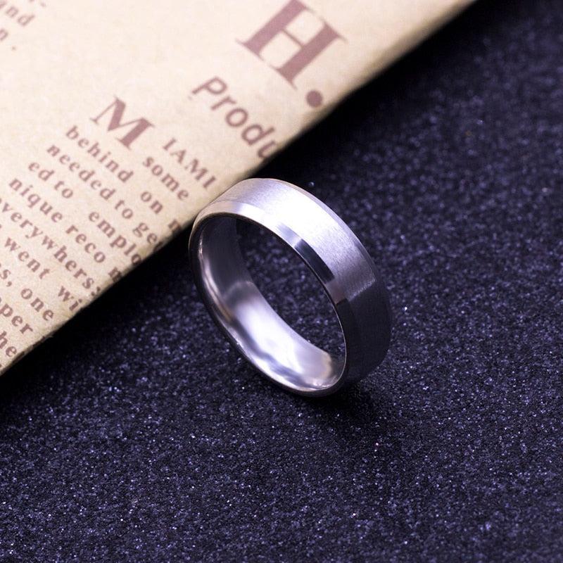 Fashion Simple Matt 316L Stainless Steel Rings for Women 2018 jewelry wholesale Party Gift Dropshopping - Huzhop04