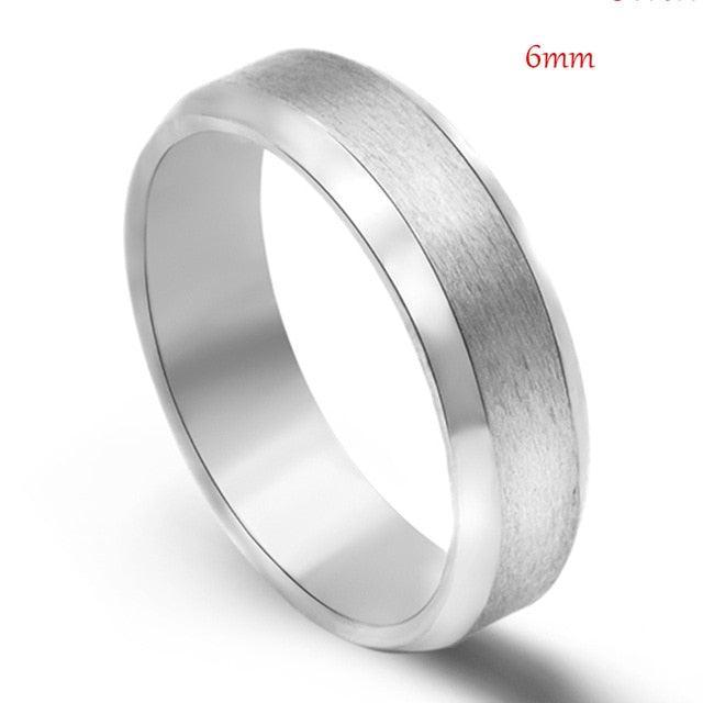 Fashion Simple Matt 316L Stainless Steel Rings for Women 2018 jewelry wholesale Party Gift Dropshopping - Huzhop04