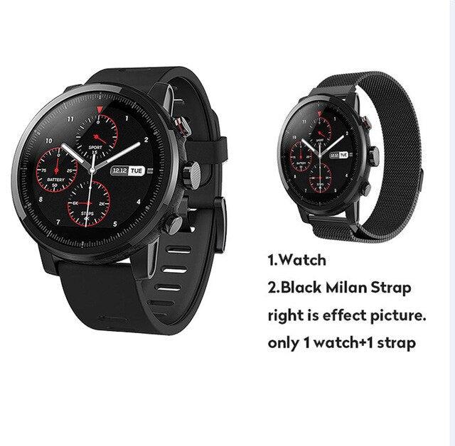 Global Version Original Xiaomi Huami Amazfit Stratos 2 Smart Watch Sport GPS 5ATM Water 2.5D GPS Firstbeat Swimming Smartwatch - Huzhop04