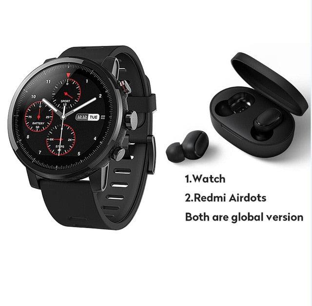Global Version Original Xiaomi Huami Amazfit Stratos 2 Smart Watch Sport GPS 5ATM Water 2.5D GPS Firstbeat Swimming Smartwatch - Huzhop04