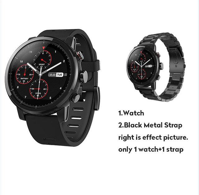 Global Version Original Xiaomi Huami Amazfit Stratos 2 Smart Watch Sport GPS 5ATM Water 2.5D GPS Firstbeat Swimming Smartwatch - Huzhop04