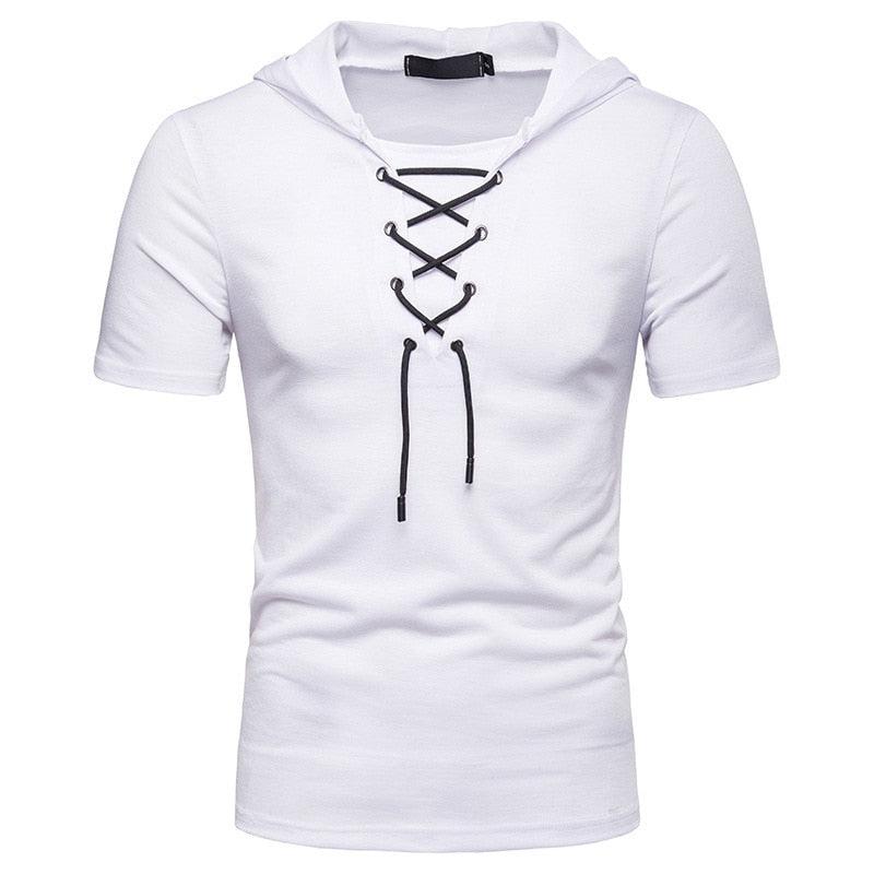 Hooded T Shirt Men 2019 New Short Sleeve Streetwear O Neck Mens tshirts Summer Casual Slim Fit Hoody Tee Shirt Homme Top Tees - Huzhop04