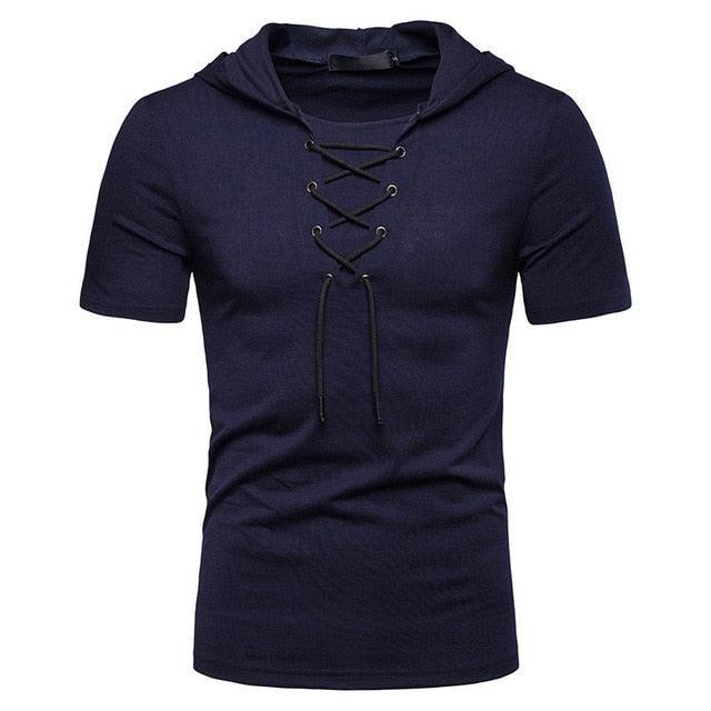 Hooded T Shirt Men 2019 New Short Sleeve Streetwear O Neck Mens tshirts Summer Casual Slim Fit Hoody Tee Shirt Homme Top Tees - Huzhop04