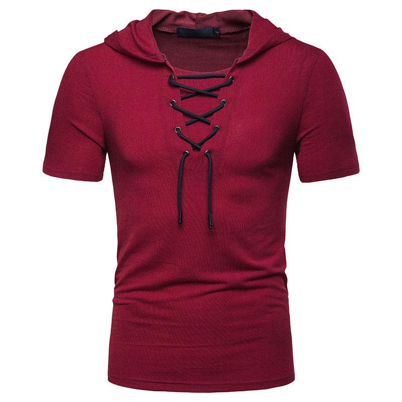 Hooded T Shirt Men 2019 New Short Sleeve Streetwear O Neck Mens tshirts Summer Casual Slim Fit Hoody Tee Shirt Homme Top Tees - Huzhop04