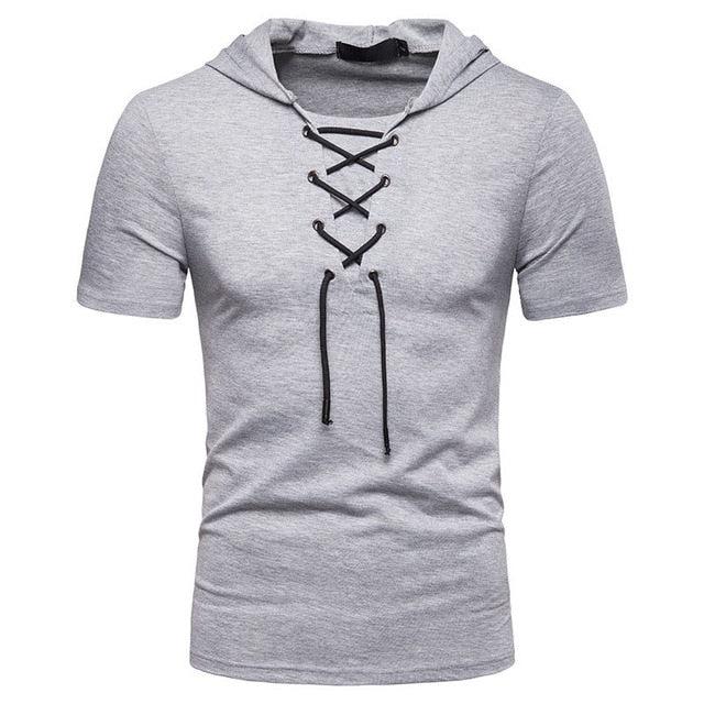 Hooded T Shirt Men 2019 New Short Sleeve Streetwear O Neck Mens tshirts Summer Casual Slim Fit Hoody Tee Shirt Homme Top Tees - Huzhop04