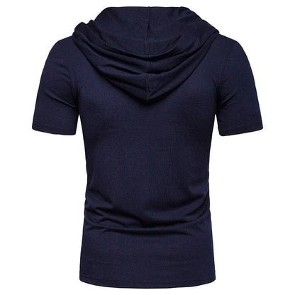 Hooded T Shirt Men 2019 New Short Sleeve Streetwear O Neck Mens tshirts Summer Casual Slim Fit Hoody Tee Shirt Homme Top Tees - Huzhop04