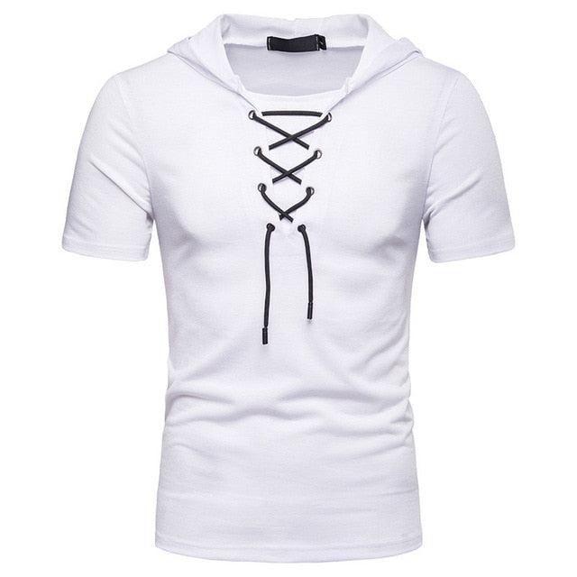 Hooded T Shirt Men 2019 New Short Sleeve Streetwear O Neck Mens tshirts Summer Casual Slim Fit Hoody Tee Shirt Homme Top Tees - Huzhop04