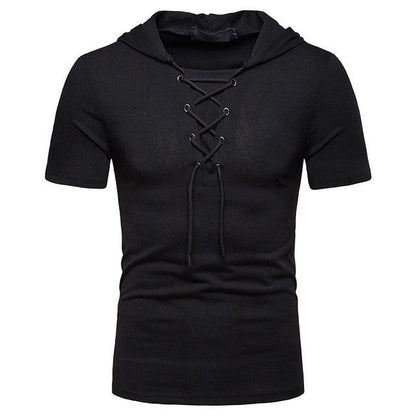 Hooded T Shirt Men 2019 New Short Sleeve Streetwear O Neck Mens tshirts Summer Casual Slim Fit Hoody Tee Shirt Homme Top Tees - Huzhop04