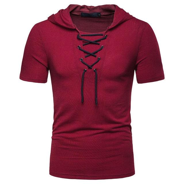 Hooded T Shirt Men 2019 New Short Sleeve Streetwear O Neck Mens tshirts Summer Casual Slim Fit Hoody Tee Shirt Homme Top Tees - Huzhop04