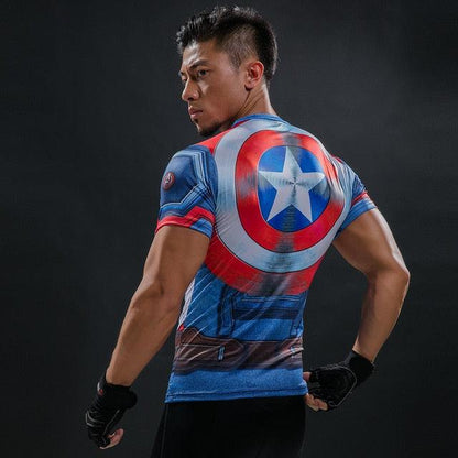 Hot Sale 3D Printed Marvel Punisher Skull T-shirt Men Summer Fashion Short Sleeve Tshirt G ym Compression Men T Shirt Tops&Tees - Huzhop04