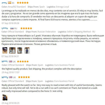 Huami Amazfit 2 Amazfit Stratos Pace 2 Smart Watch Men with GPS Watches PPG Heart Rate Monitor 5ATM Waterproof - Huzhop04