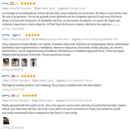 Huami Amazfit 2 Amazfit Stratos Pace 2 Smart Watch Men with GPS Xiaomi Watches PPG Heart Rate Monitor 5ATM Waterproof - Huzhop04