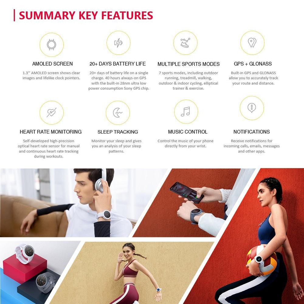 [IN STOCK] Xiaomi Huami AMAZFIT Verge Lite Smart Watch Bip 2 GPS IP68 Waterproof Multi - Sports Smartwatch Health Tracker - Huzhop04