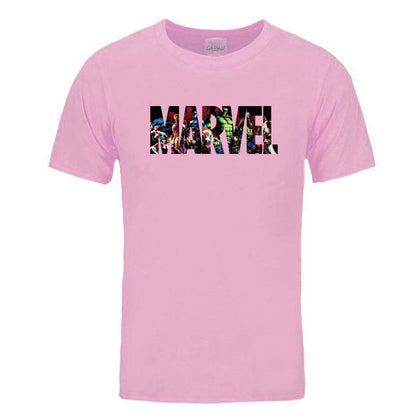 New Fashion Marvel Short Sleeve T-shirt Men Superhero print t shirt O - neck comic Marvel shirts tops men clothes Tee - Huzhop04