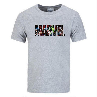 New Fashion Marvel Short Sleeve T-shirt Men Superhero print t shirt O - neck comic Marvel shirts tops men clothes Tee - Huzhop04