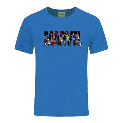 New Fashion Marvel Short Sleeve T-shirt Men Superhero print t shirt O - neck comic Marvel shirts tops men clothes Tee - Huzhop04