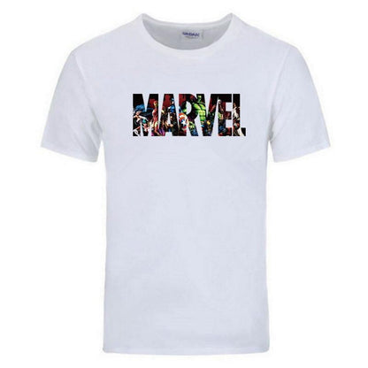 New Fashion Marvel Short Sleeve T-shirt Men Superhero print t shirt O - neck comic Marvel shirts tops men clothes Tee - Huzhop04