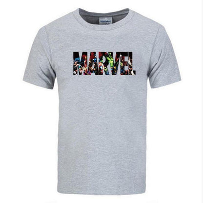 New Fashion Marvel Short Sleeve T-shirt Men Superhero print t shirt O - neck comic Marvel shirts tops men clothes Tee - Huzhop04