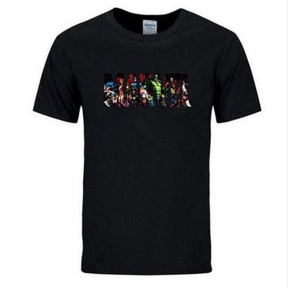 New Fashion Marvel Short Sleeve T-shirt Men Superhero print t shirt O - neck comic Marvel shirts tops men clothes Tee - Huzhop04