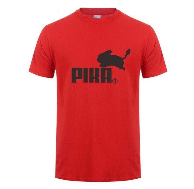 New Fashion Print Pokemon T Shirt Anime Pika Men T-Shirts Pikachu T Shirt Cotton Short Sleeve Tees Tops Camisetas Hombre - Huzhop04