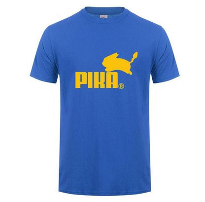 New Fashion Print Pokemon T Shirt Anime Pika Men T-Shirts Pikachu T Shirt Cotton Short Sleeve Tees Tops Camisetas Hombre - Huzhop04