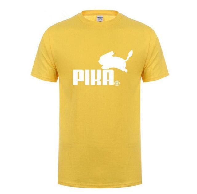 New Fashion Print Pokemon T Shirt Anime Pika Men T-Shirts Pikachu T Shirt Cotton Short Sleeve Tees Tops Camisetas Hombre - Huzhop04