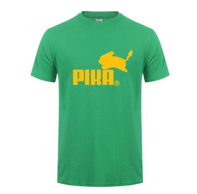 New Fashion Print Pokemon T Shirt Anime Pika Men T-Shirts Pikachu T Shirt Cotton Short Sleeve Tees Tops Camisetas Hombre - Huzhop04