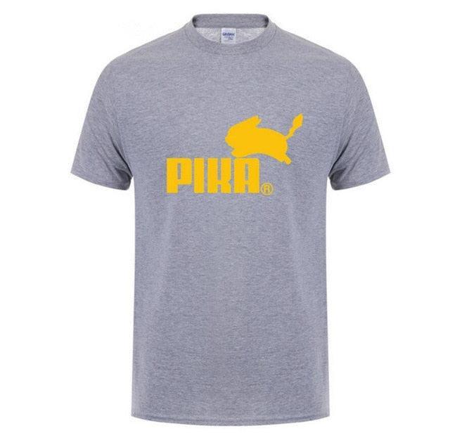 New Fashion Print Pokemon T Shirt Anime Pika Men T-Shirts Pikachu T Shirt Cotton Short Sleeve Tees Tops Camisetas Hombre - Huzhop04
