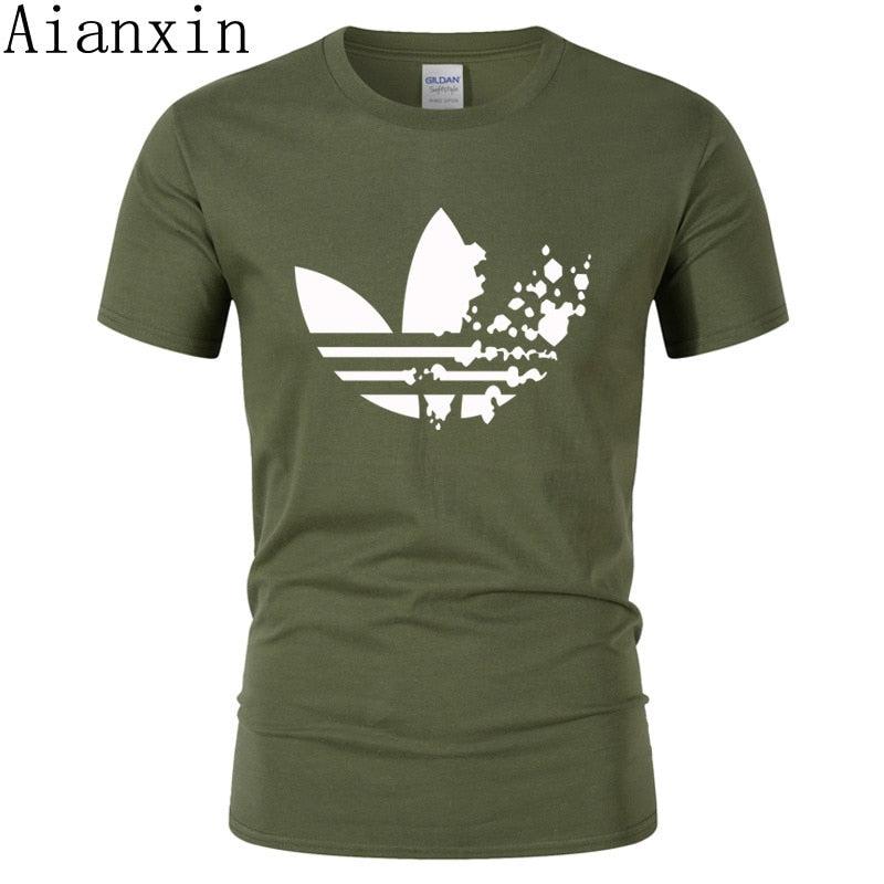 print tracksuit t shirts male muscle fitness T-shirt trends in 2019 cotton brand tops clothes for men bodybuilding Tees - Huzhop04