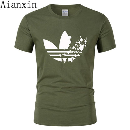 print tracksuit t shirts male muscle fitness T-shirt trends in 2019 cotton brand tops clothes for men bodybuilding Tees - Huzhop04