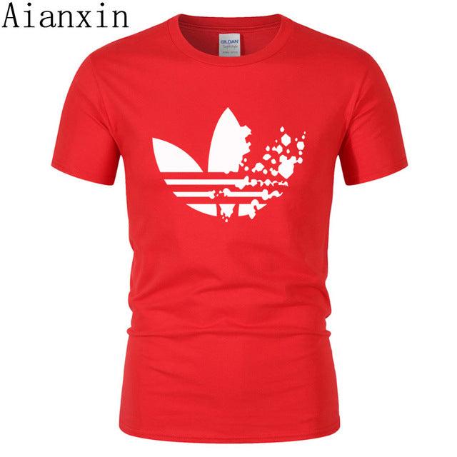 print tracksuit t shirts male muscle fitness T-shirt trends in 2019 cotton brand tops clothes for men bodybuilding Tees - Huzhop04