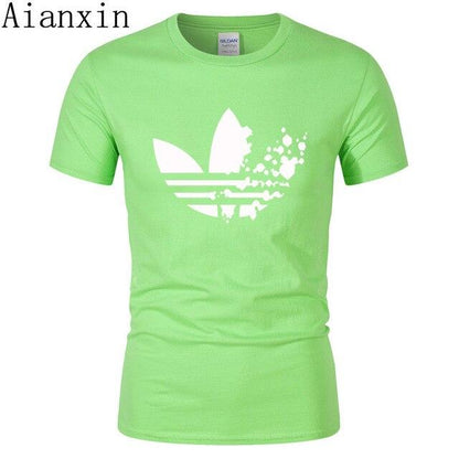 print tracksuit t shirts male muscle fitness T-shirt trends in 2019 cotton brand tops clothes for men bodybuilding Tees - Huzhop04
