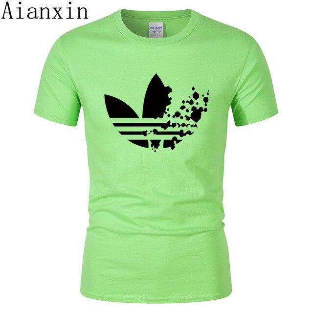 print tracksuit t shirts male muscle fitness T-shirt trends in 2019 cotton brand tops clothes for men bodybuilding Tees - Huzhop04