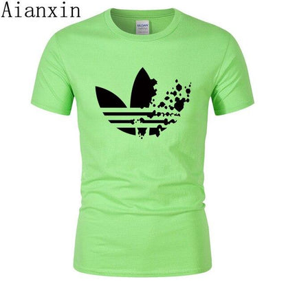 print tracksuit t shirts male muscle fitness T-shirt trends in 2019 cotton brand tops clothes for men bodybuilding Tees - Huzhop04