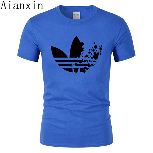 print tracksuit t shirts male muscle fitness T-shirt trends in 2019 cotton brand tops clothes for men bodybuilding Tees - Huzhop04