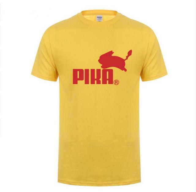 New Fashion Print Pokemon T Shirt Anime Pika Men T-Shirts Pikachu T Shirt Cotton Short Sleeve Tees Tops Camisetas Hombre